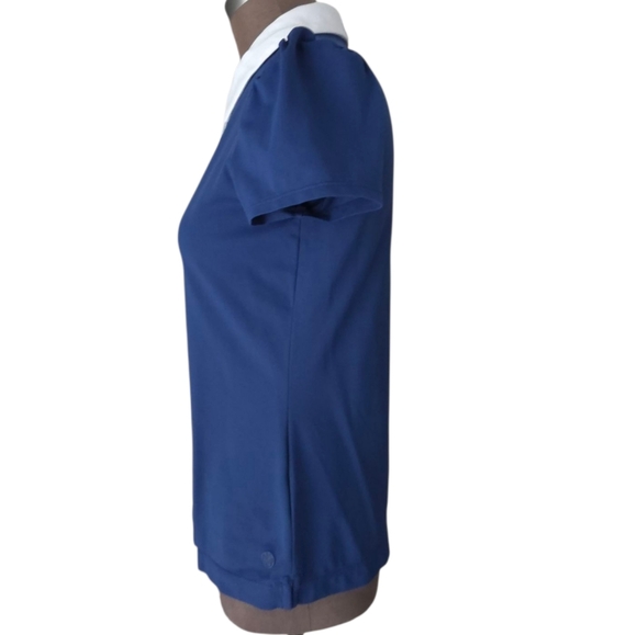 Lilly Pulitzer Luxeletic Frida Puff Sleeve Blue Polo Shirt Women's Size Small - Picture 8 of 15